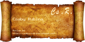 Csaby Rubina névjegykártya