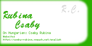 rubina csaby business card